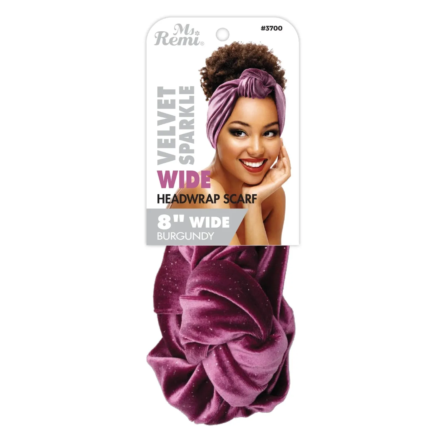 Ms. Remi Wide Silky Headwrap Scarf Velvet Sparkle Asst. Color