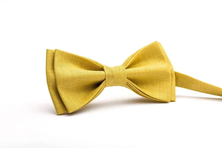 Mustard Bow Tie - Elegant and Versatile Accessory for Weddings and Special Occasions