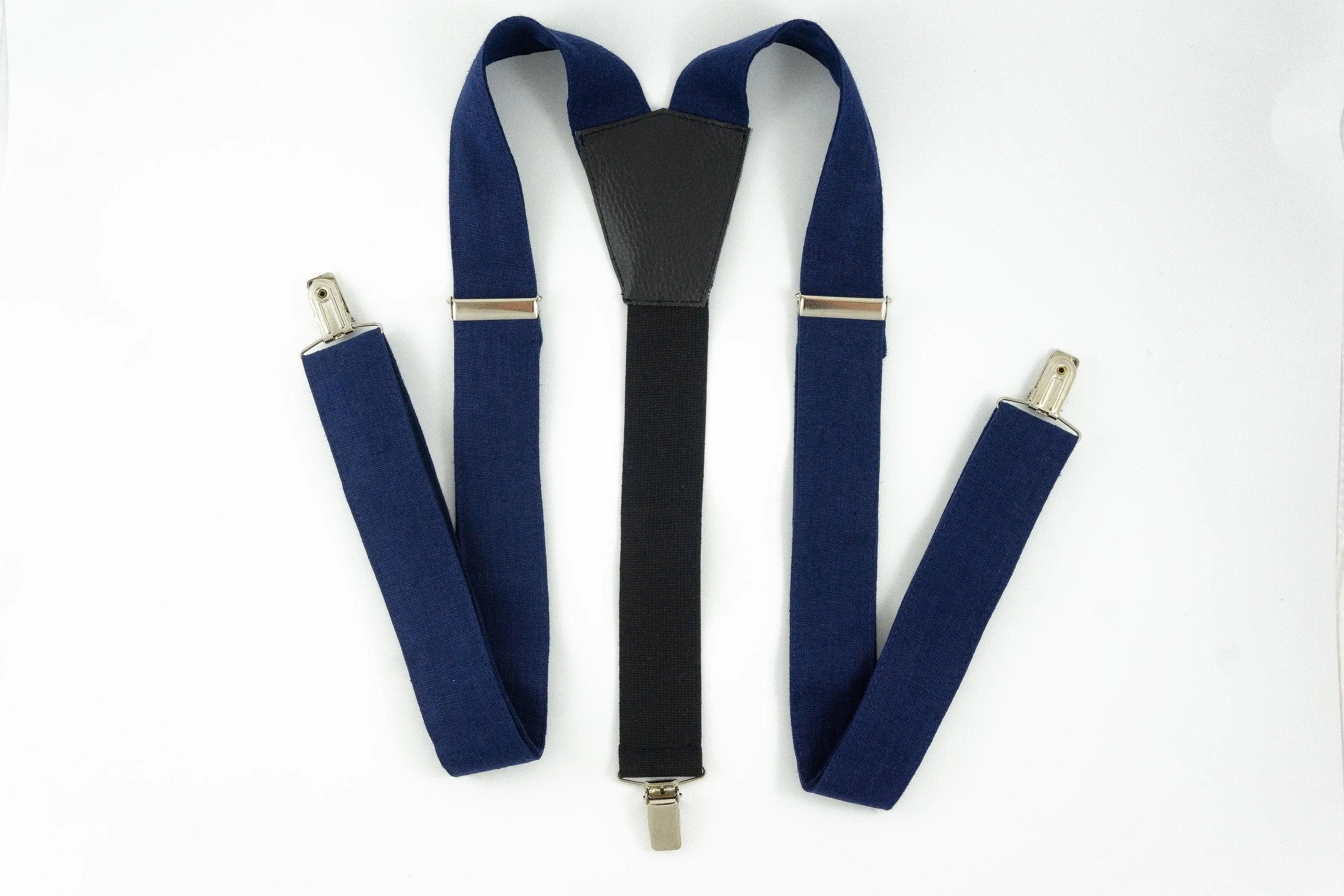 NAVY BLUE linen suspenders Adjustable Y- Back Suspenders - ADULT Baby Boys Kids Children Mens Groom Page Boy Wedding