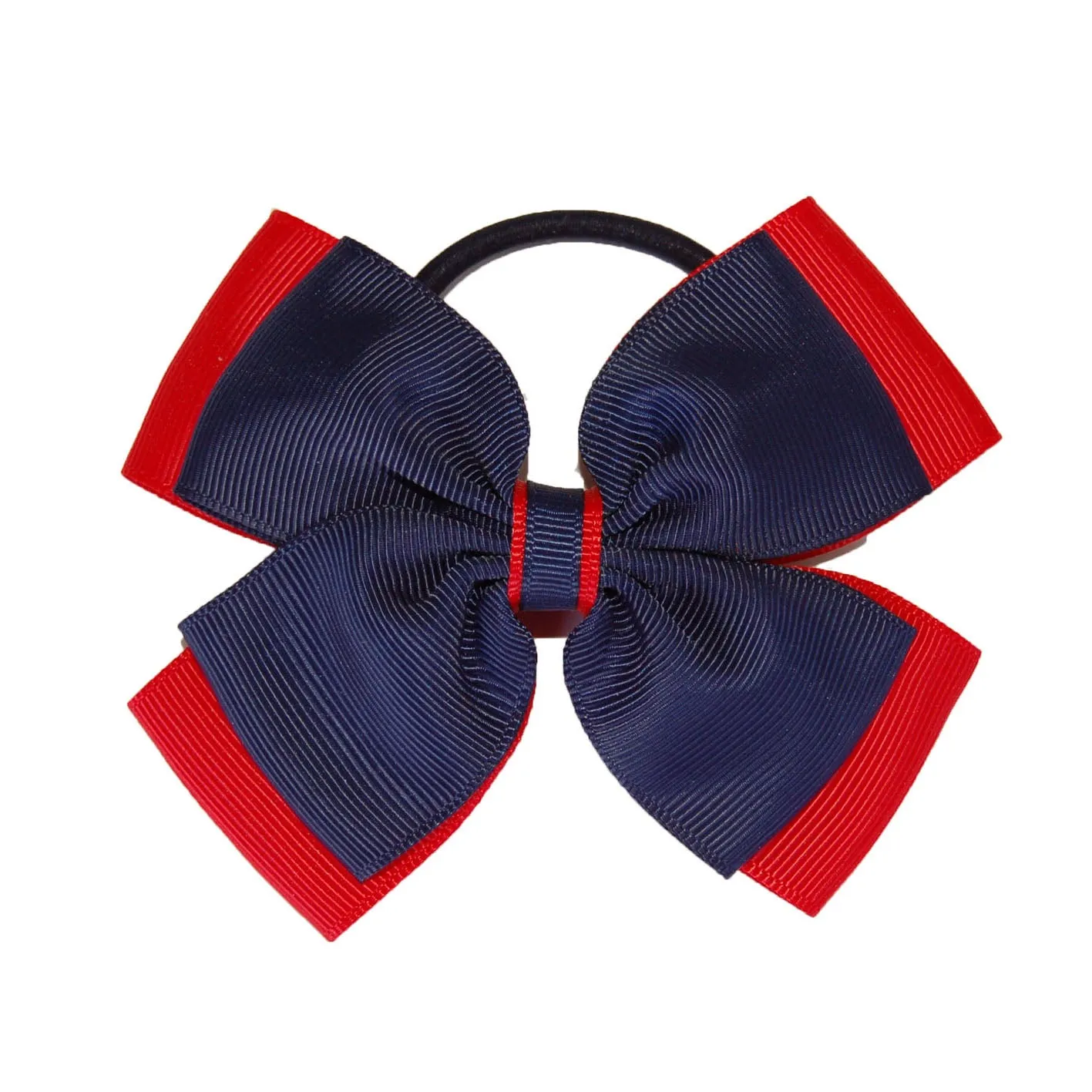 Opal Bow Hair Bobble Navy / Red