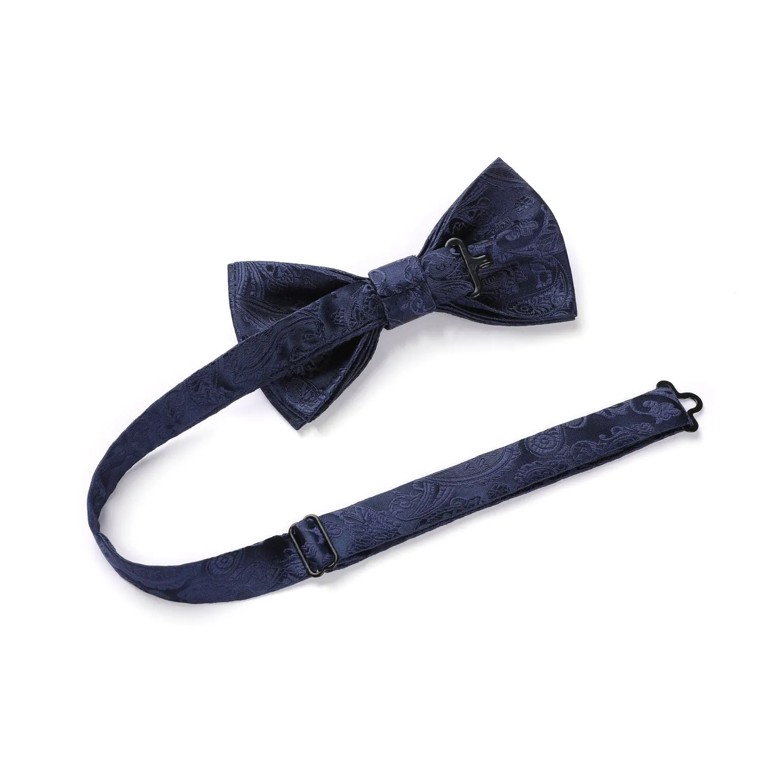 Paisley Pre-Tied Bow Tie & Pocket Square - A-BLUE 4