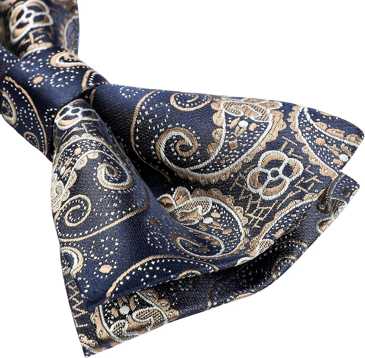 Paisley Pre-Tied Bow Tie - BLUE/GOLDEN