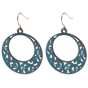 Patina Filigree Circle Earrings