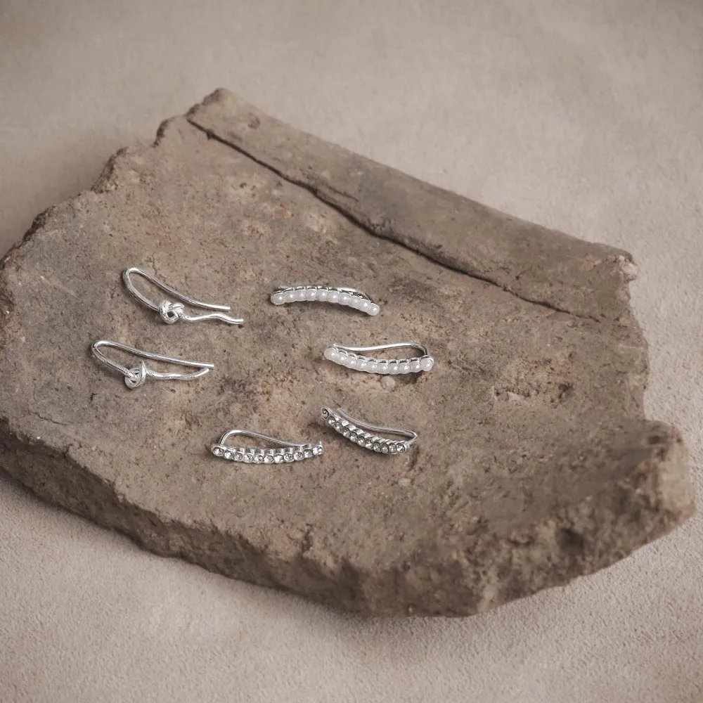 Pave Curve Multiway Earrings