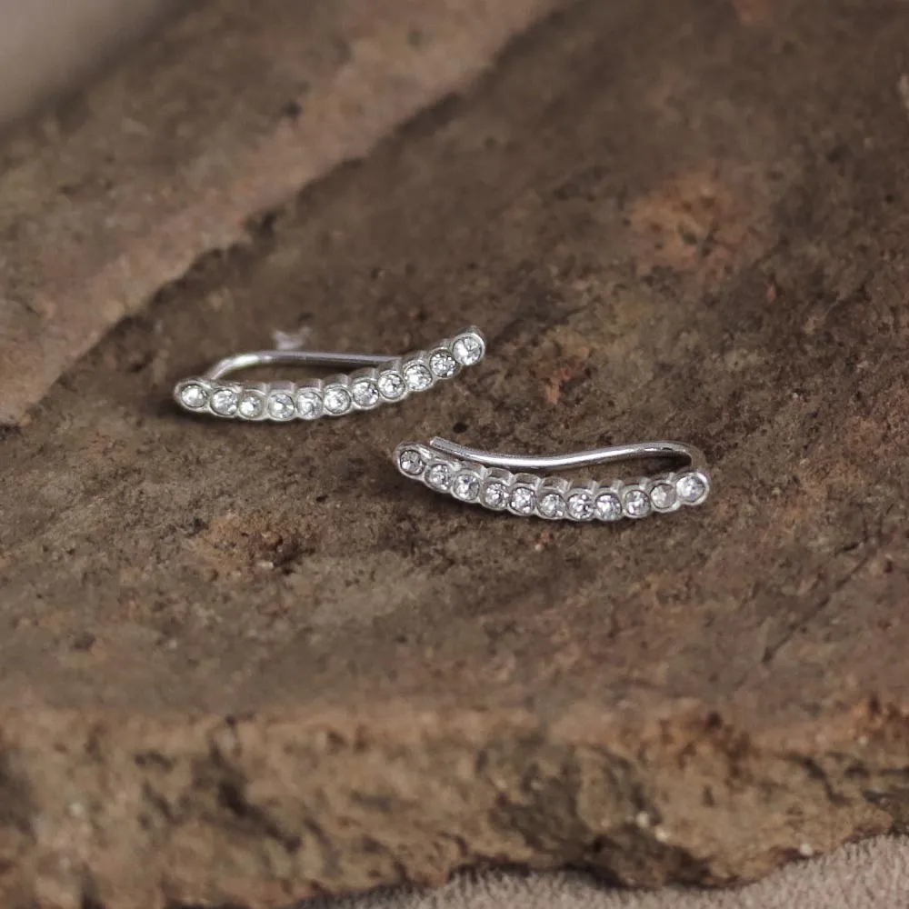 Pave Curve Multiway Earrings