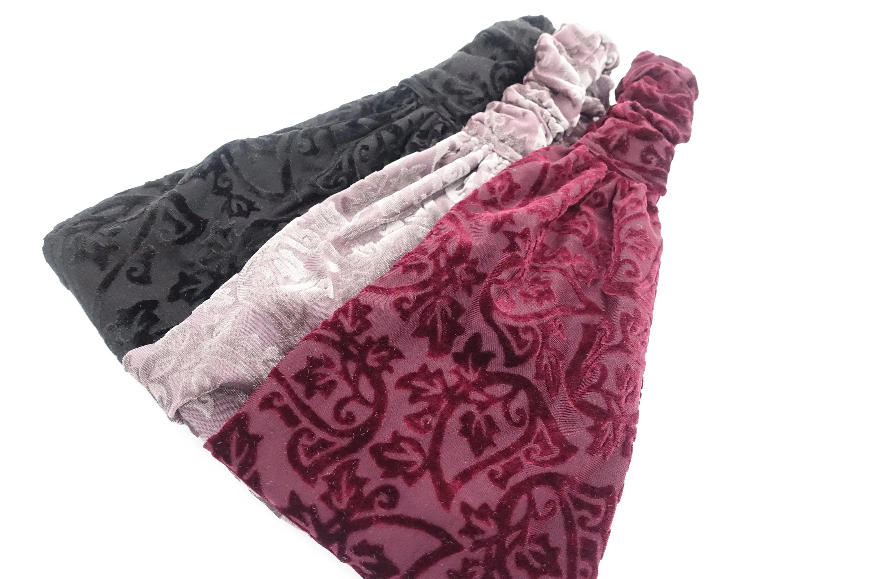 plant pattern cut velvet headband stylish headwrap women head band