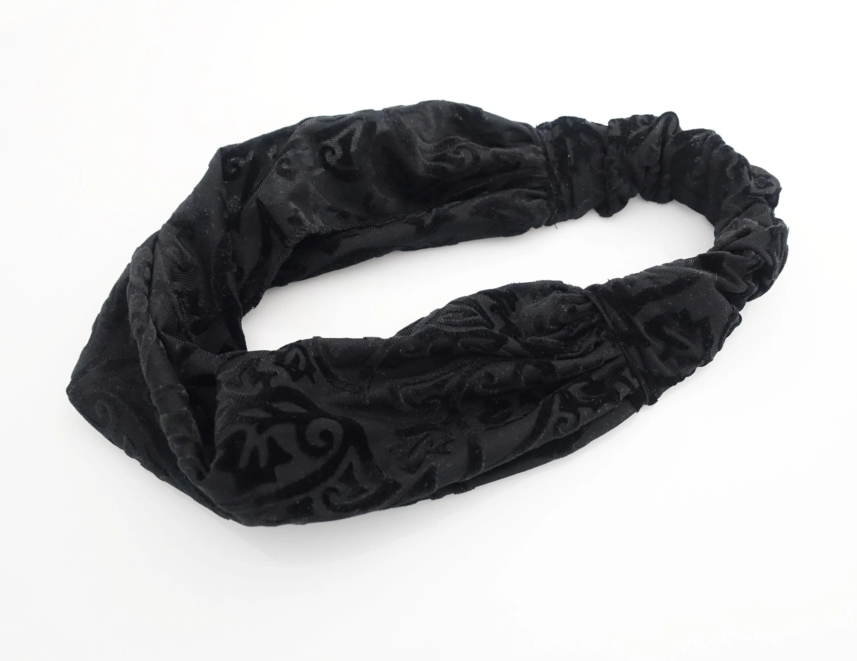 plant pattern cut velvet headband stylish headwrap women head band