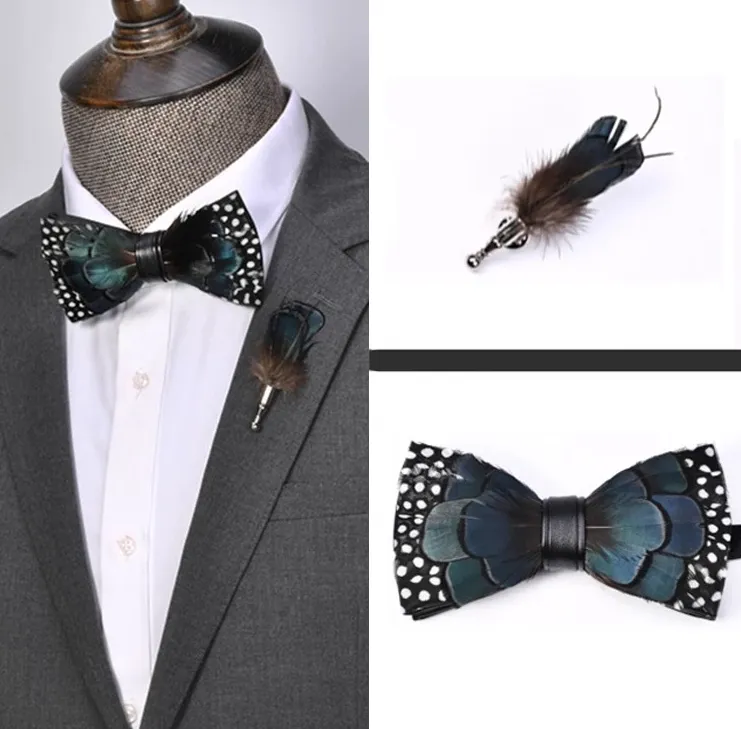 Quail Handmade Feather Bowtie