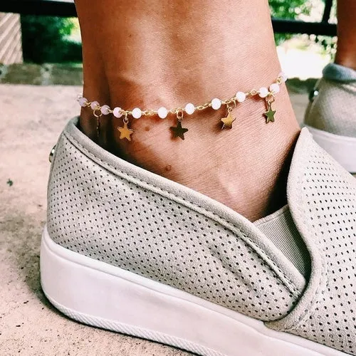 Rainbow Collection Boho Beaded Anklet