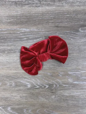 Red Velvet Stretchy Headband Bow