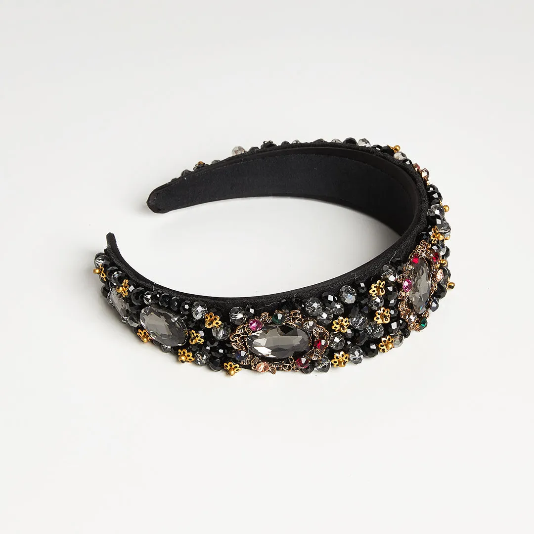 Rhinestone Black Acrylic Headband