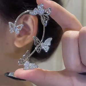 Rhinestone Butterfly Ear Cuffs