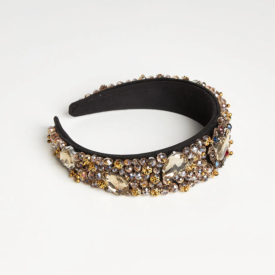 Rhinestone Gold Acrylic Headband