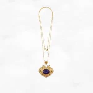 Ruyi Locket Necklace - Lapis