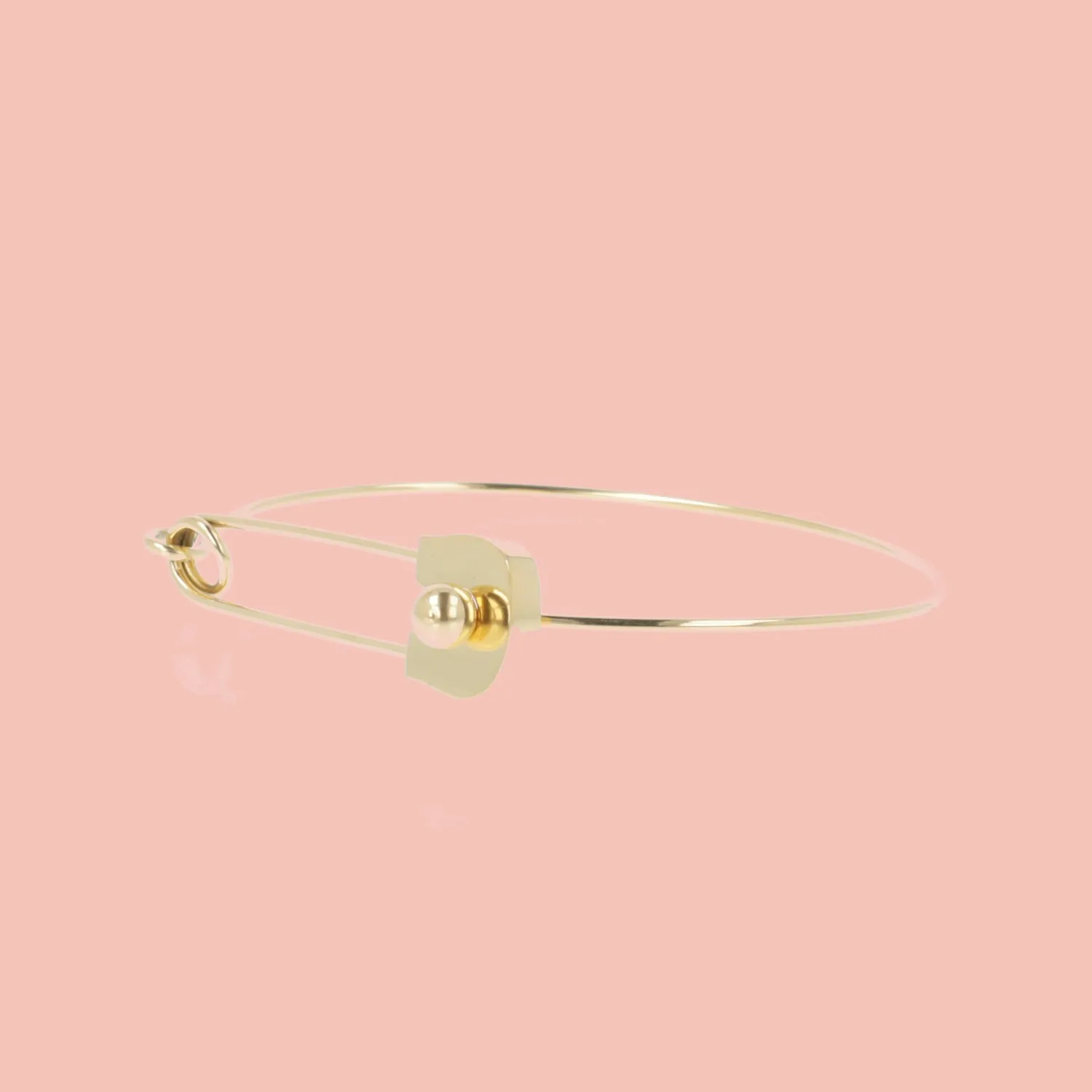 Safety Pin Bangle (Gold Plated)