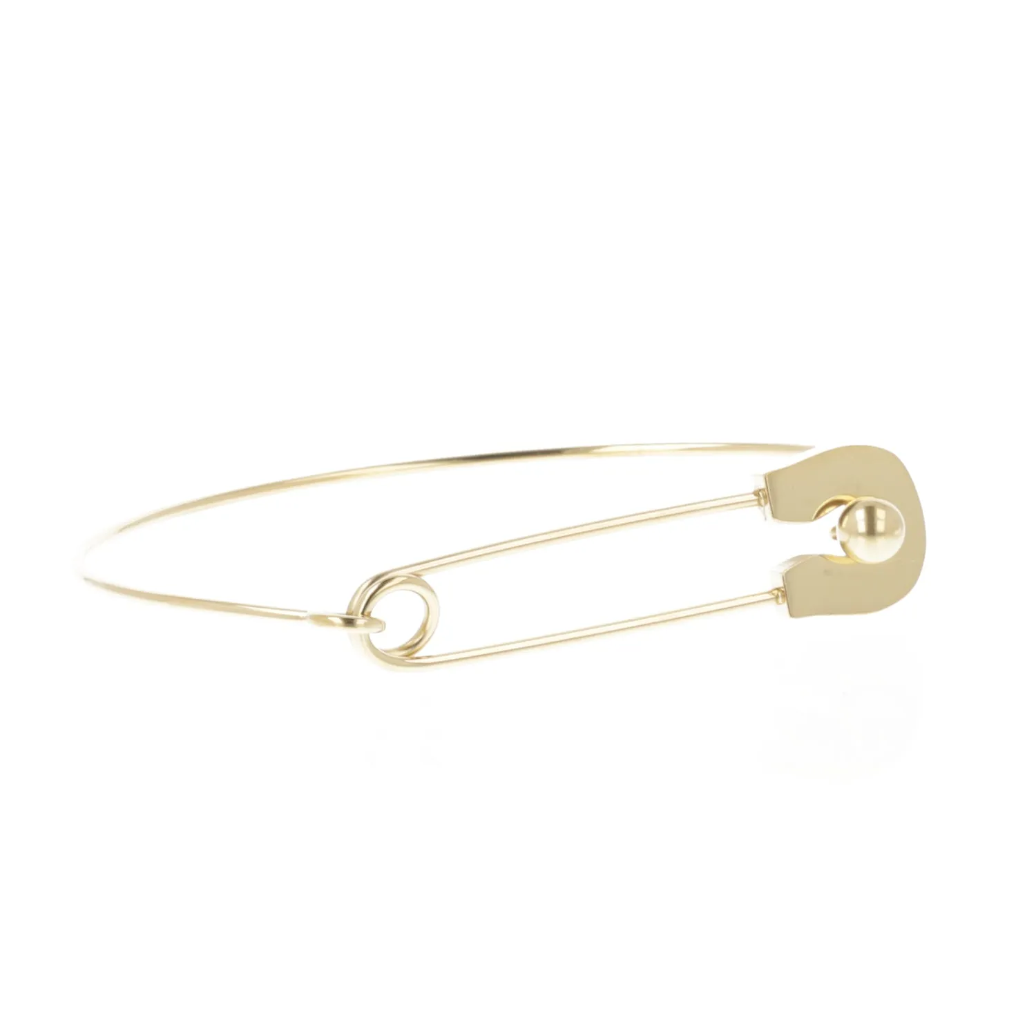 Safety Pin Bangle (Gold Plated)