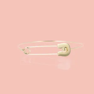 Safety Pin Bangle (Gold Plated)