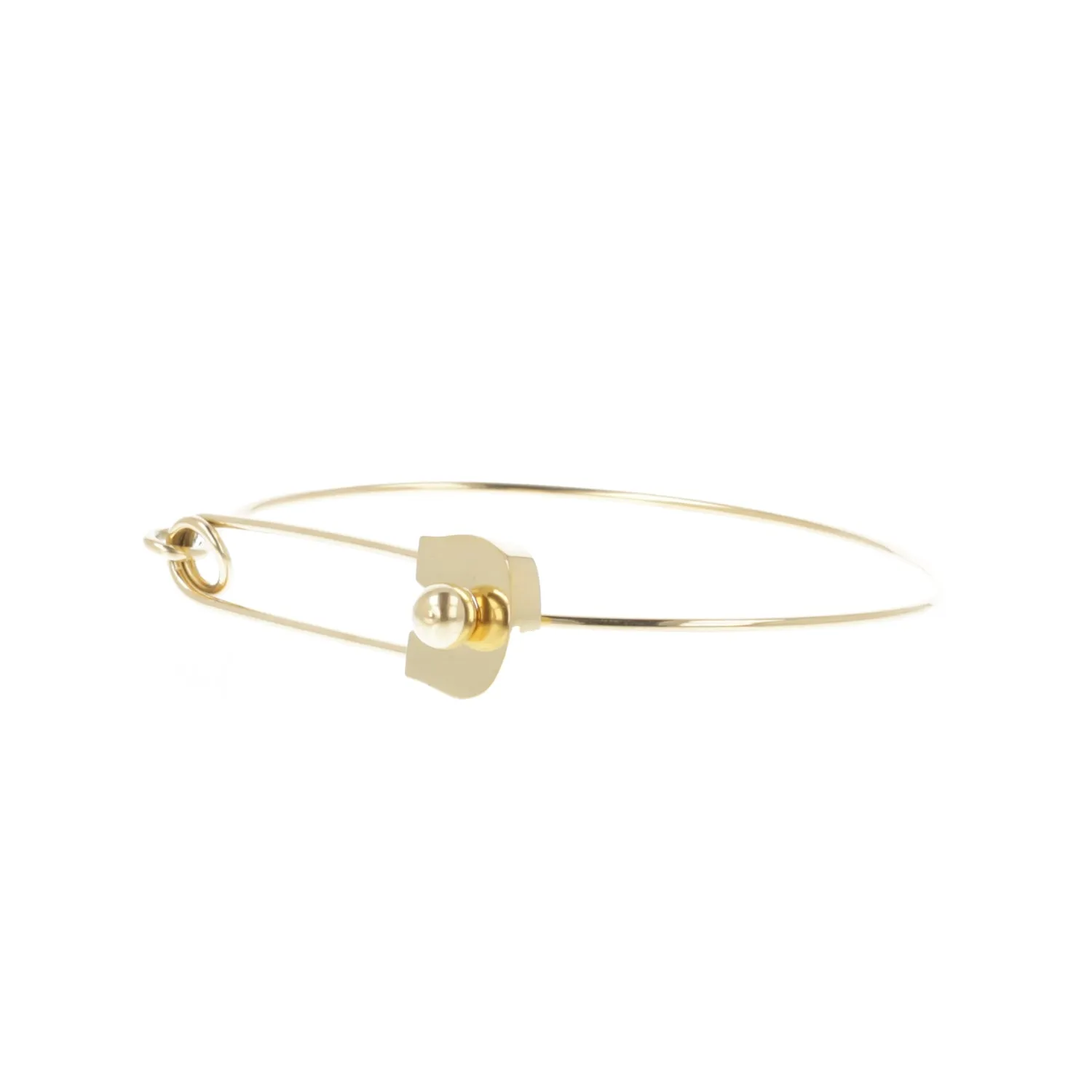 Safety Pin Bangle (Gold Plated)