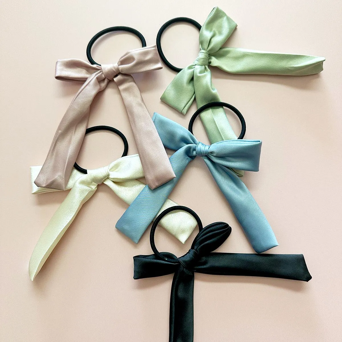 Satin Skinny Bow Elastic Hair Tie