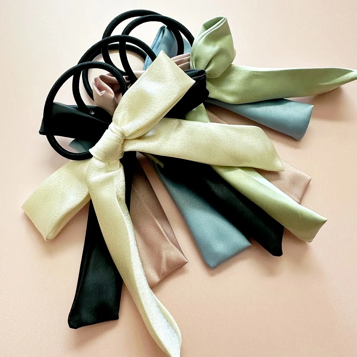 Satin Skinny Bow Elastic Hair Tie