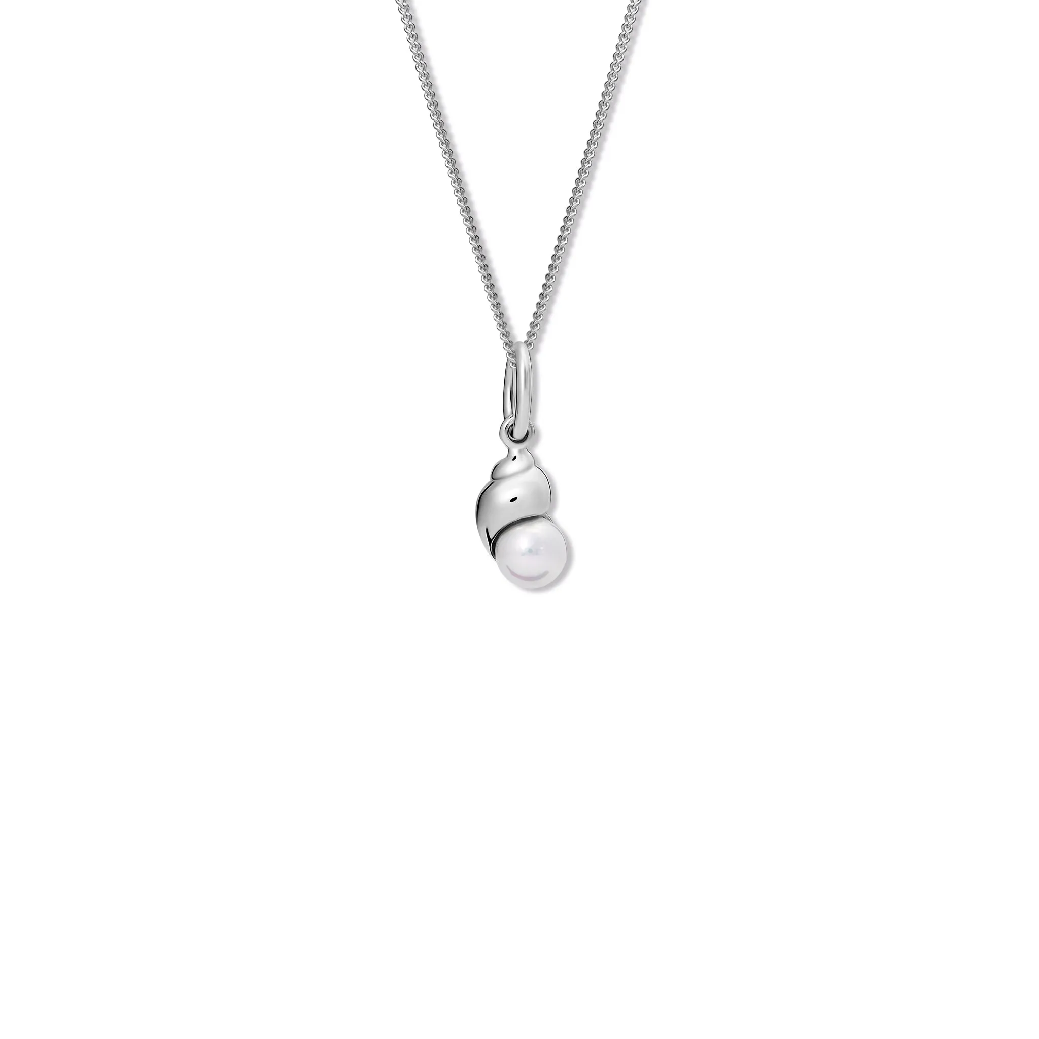 Shell Necklace Pendant Silver - Pearl