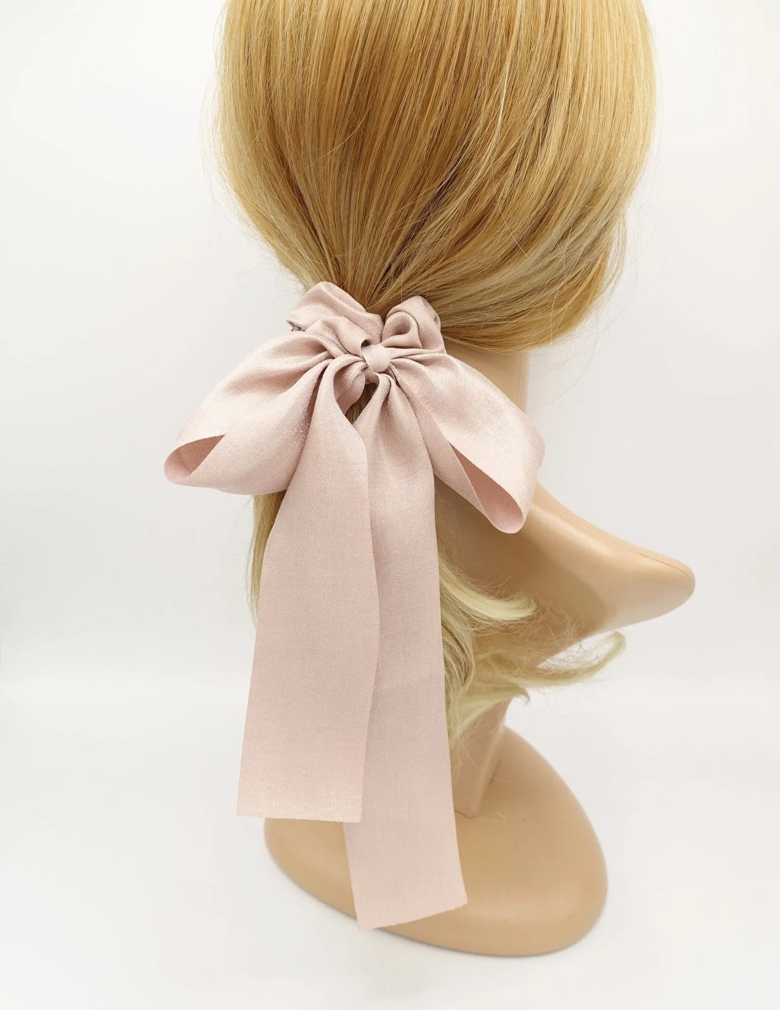 shimmer fabric tail scrunchies  bow knot hair elastic for women