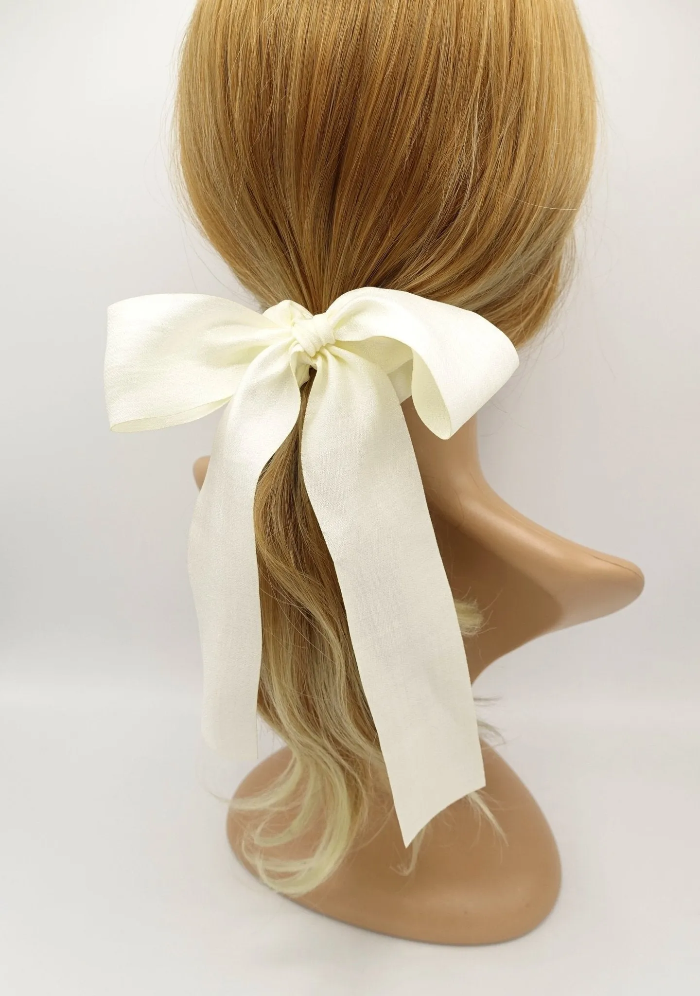 shimmer fabric tail scrunchies  bow knot hair elastic for women