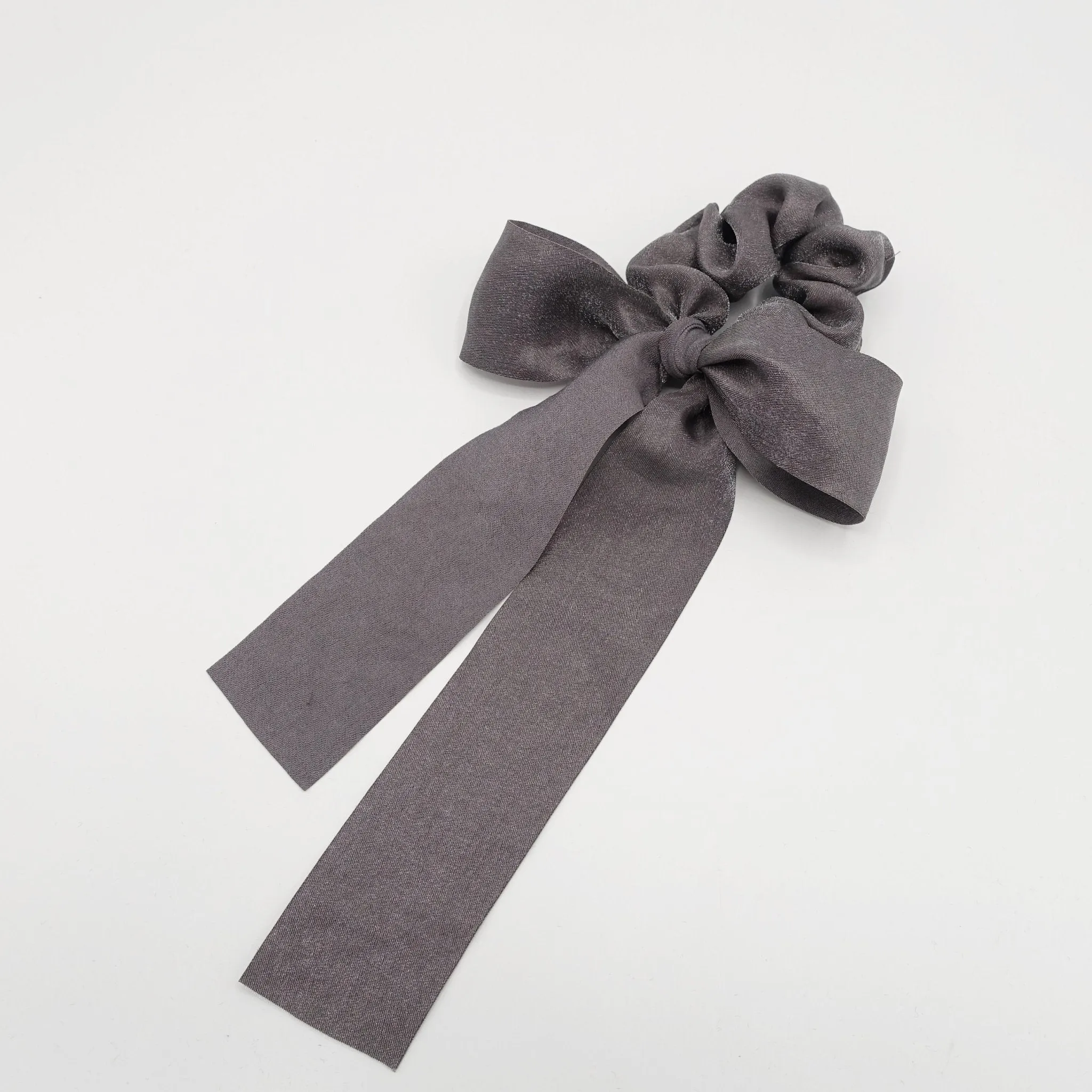 shimmer fabric tail scrunchies  bow knot hair elastic for women