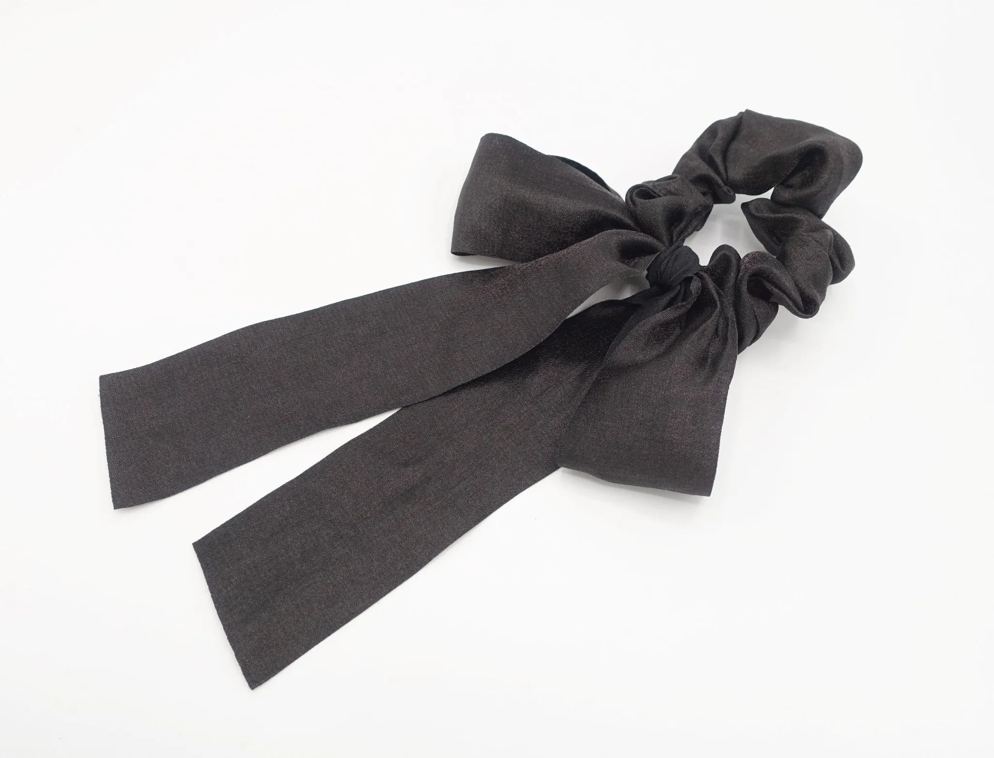 shimmer fabric tail scrunchies  bow knot hair elastic for women