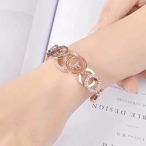 Shining Diva Fashion Jewellery 18k Rose Gold Crystal Stylish Bracelet Gift for Girls Women(9556b)