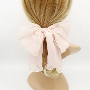 silky chiffon bow knot hair elastic women ponytail holder hair tie