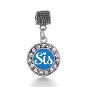 Silver Blue Sis Circle Memory Charm