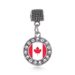 Silver Canadian Flag Circle Memory Charm