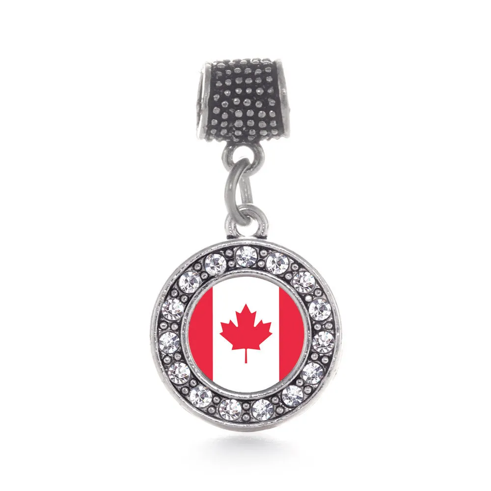 Silver Canadian Flag Circle Memory Charm