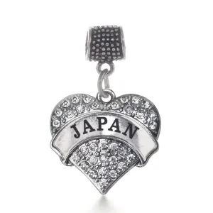 Silver Japan Pave Heart Memory Charm