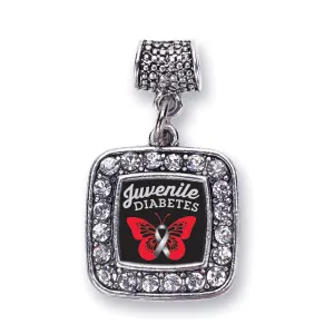 Silver Juvenile Diabetes Square Memory Charm