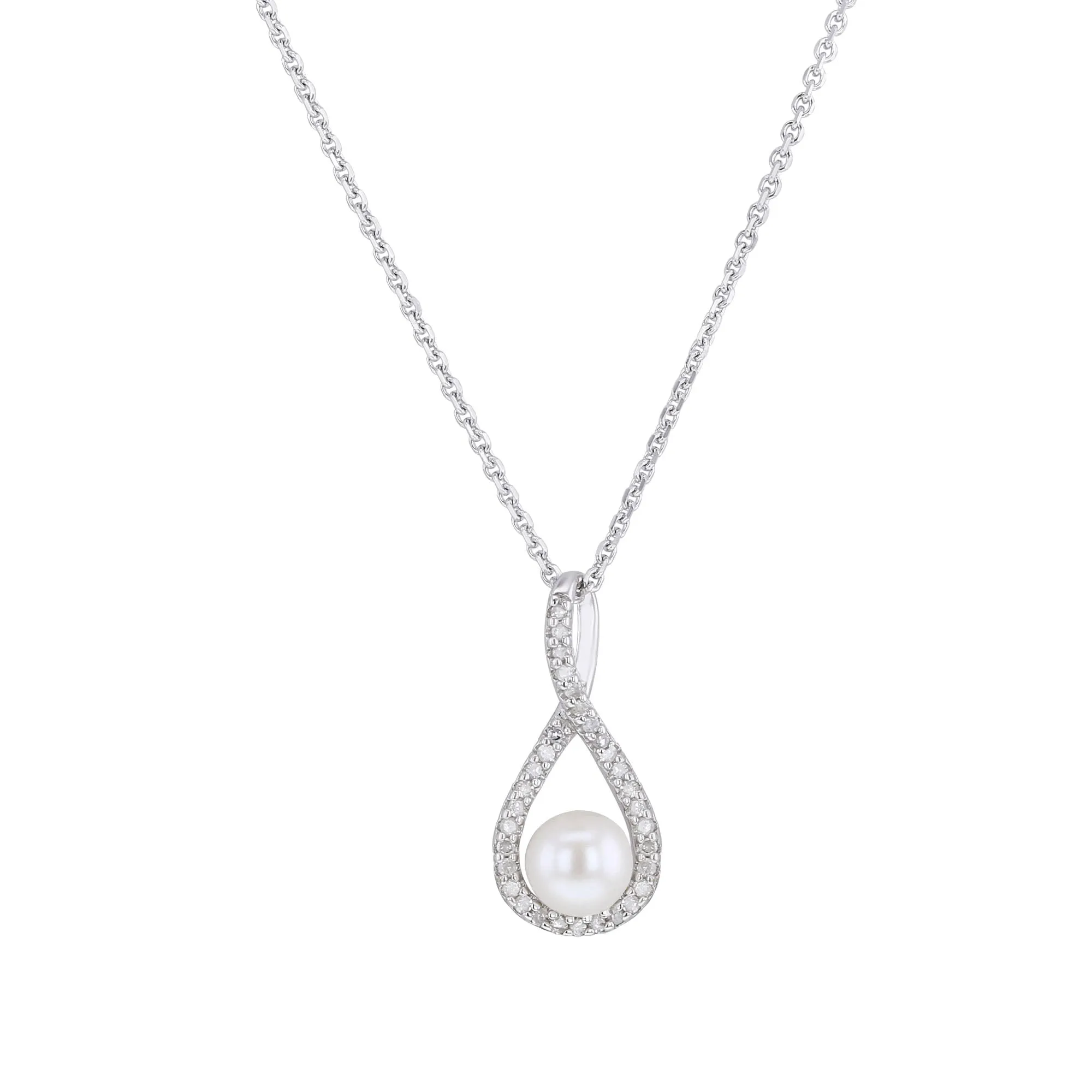 Silver Limitless Pearl & Diamond Necklace