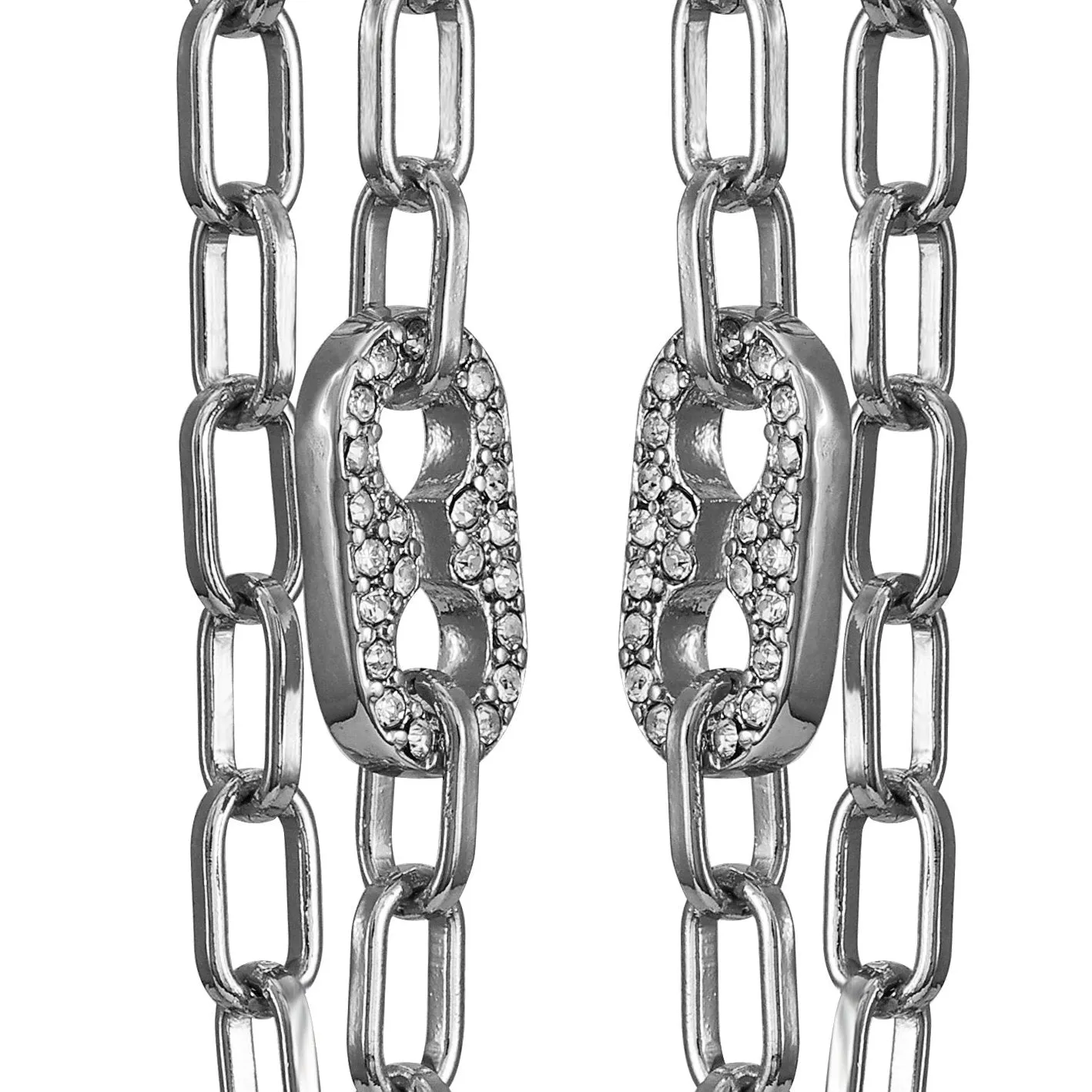 Silvertone Cable Chain Link Dangle Drop Earrings