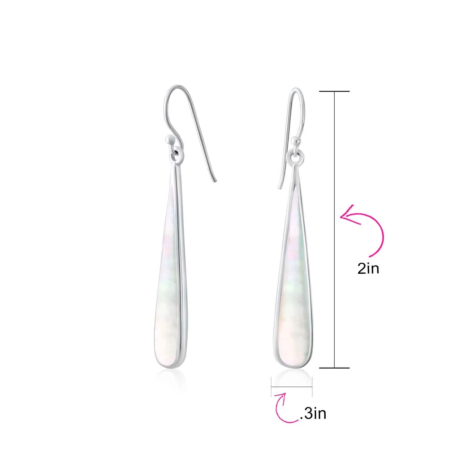 Simplistic Boho Dangle Gemstone Earrings Teardrop Sterling Silver Western Style