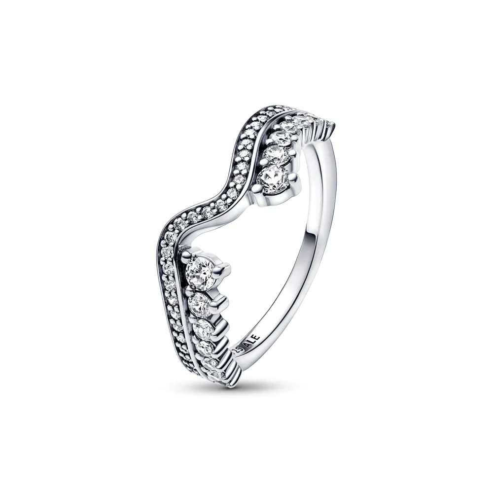 Sparkling Asymmetric Wave Ring