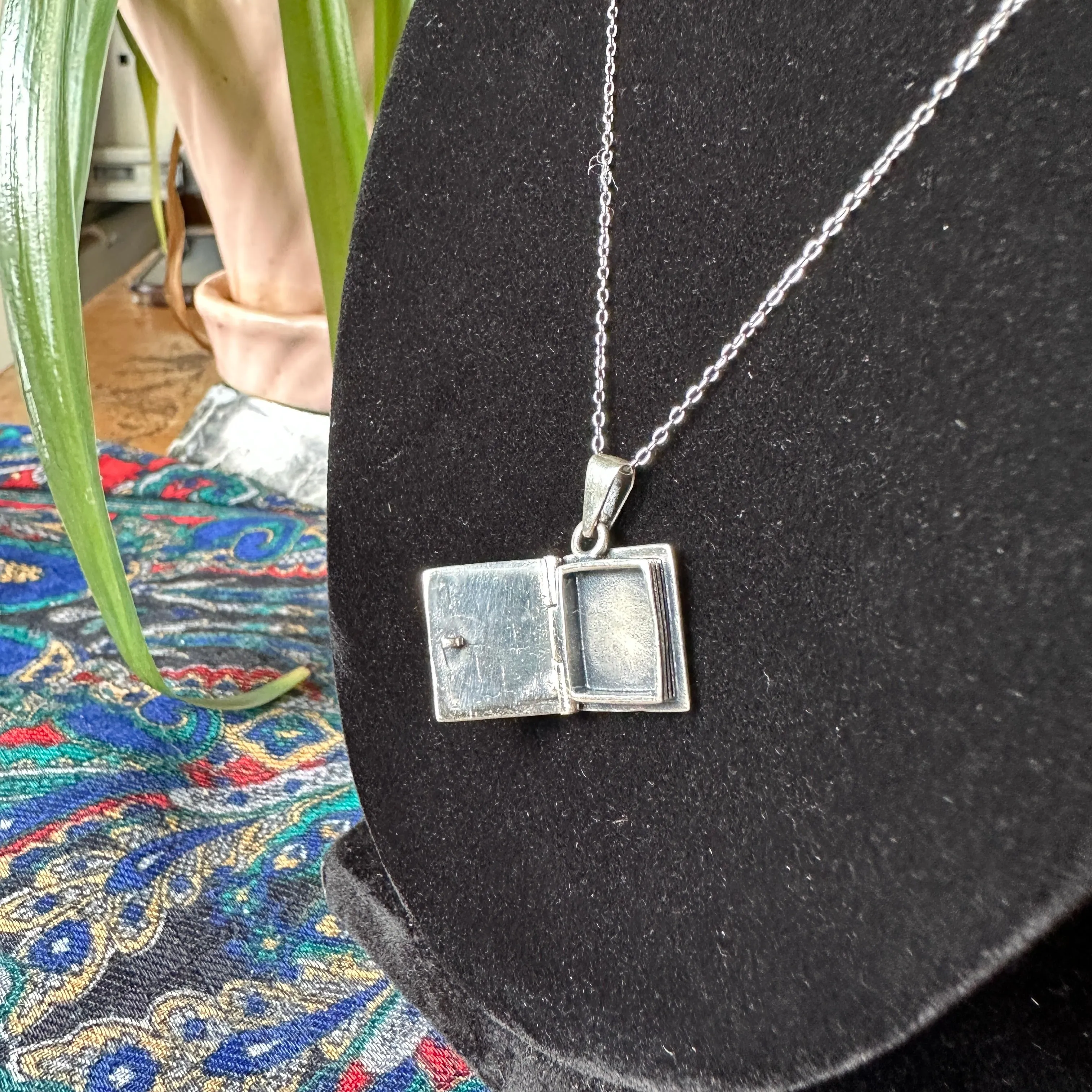 Sterling Bible Locket Necklace