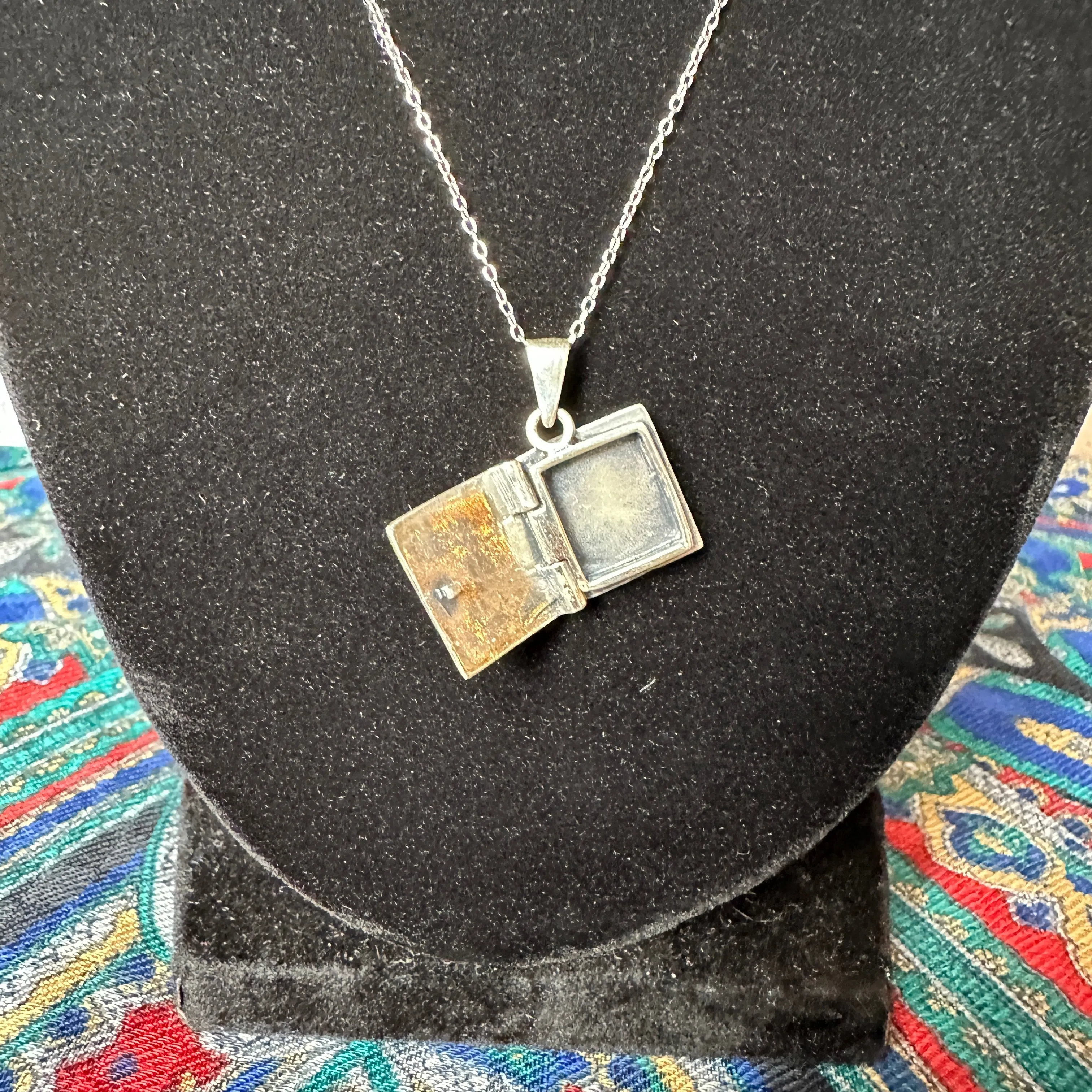 Sterling Bible Locket Necklace