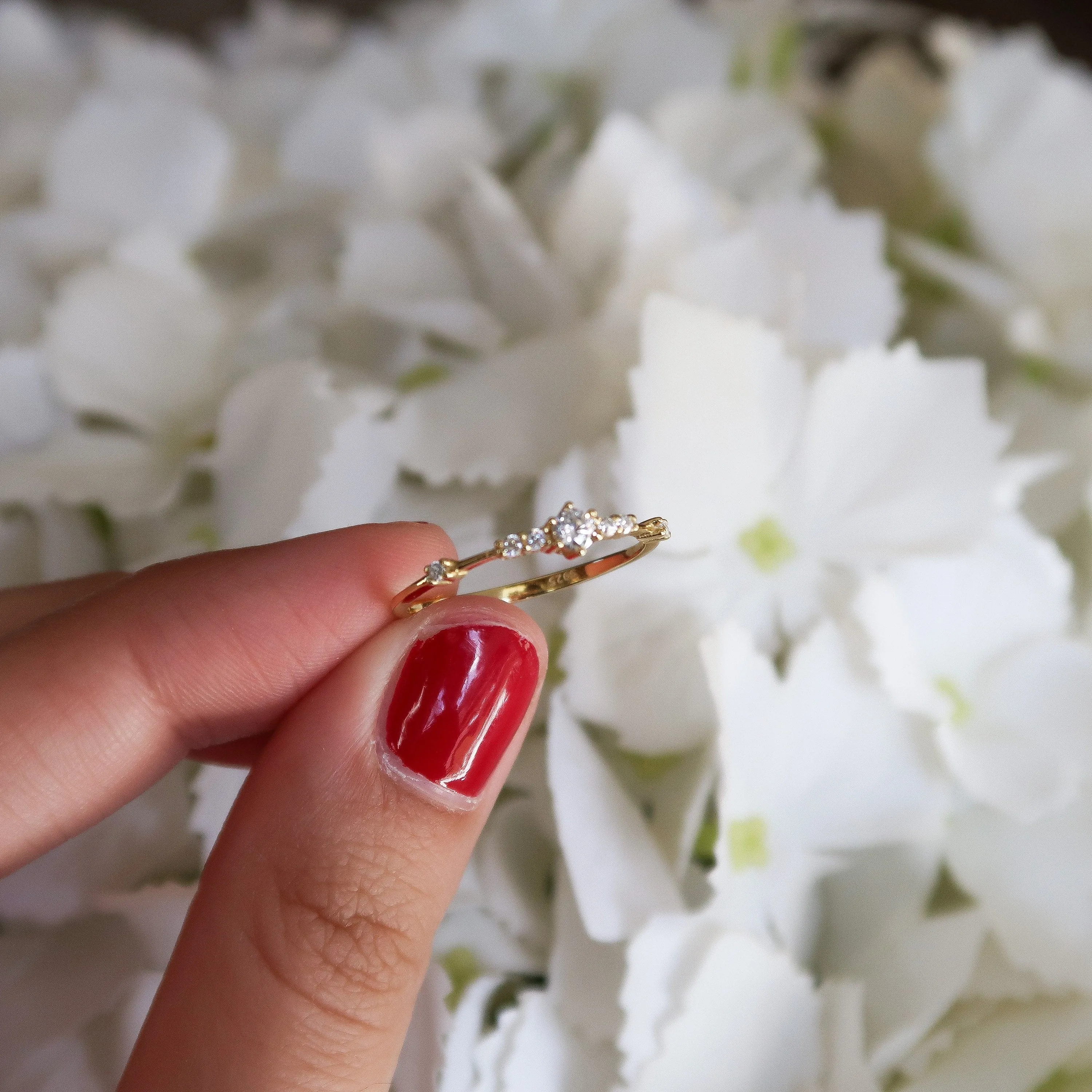 Sterling Silver Dainty CZ Ring | Minimalist Stacking & Layering Ring