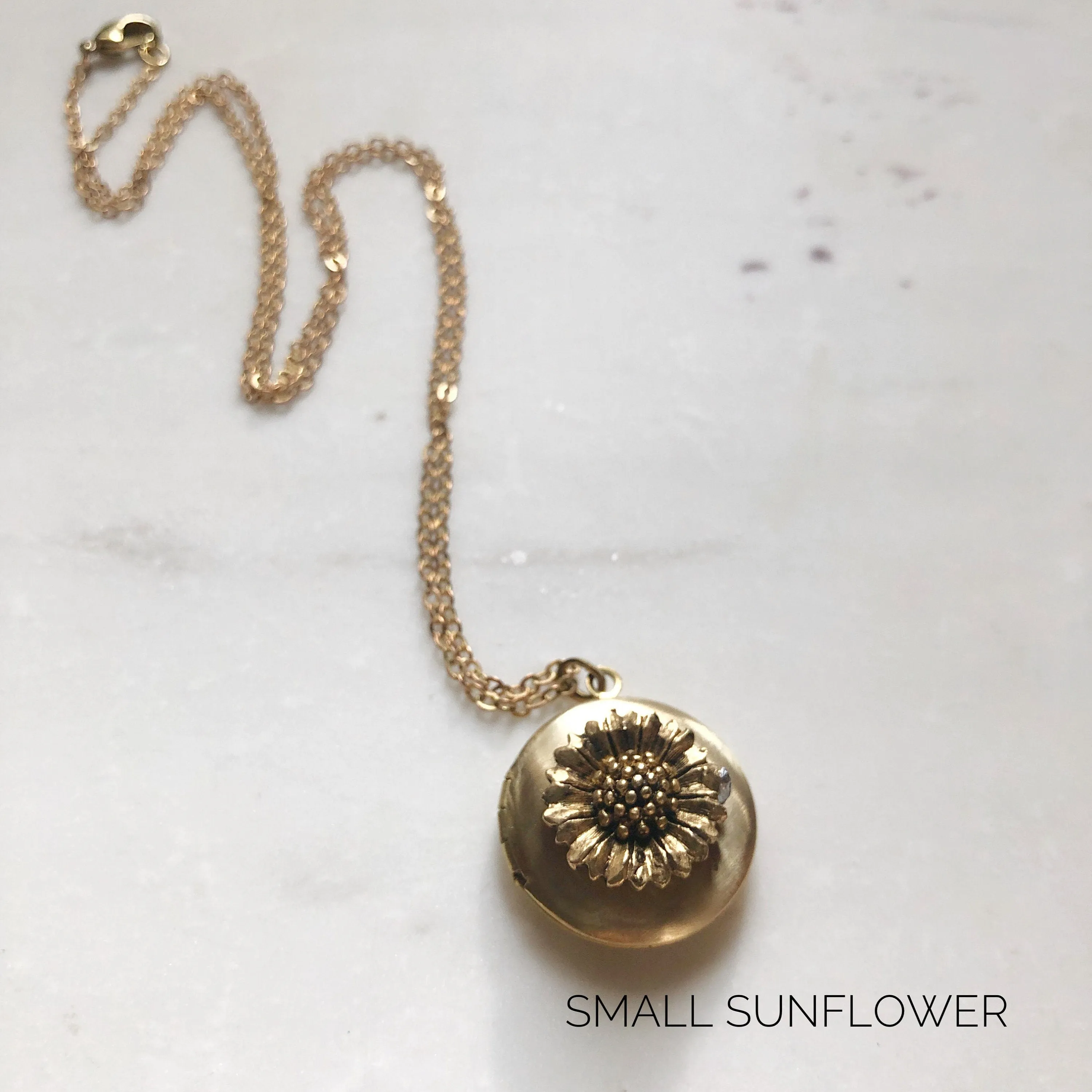 Sunflower Locket Necklace