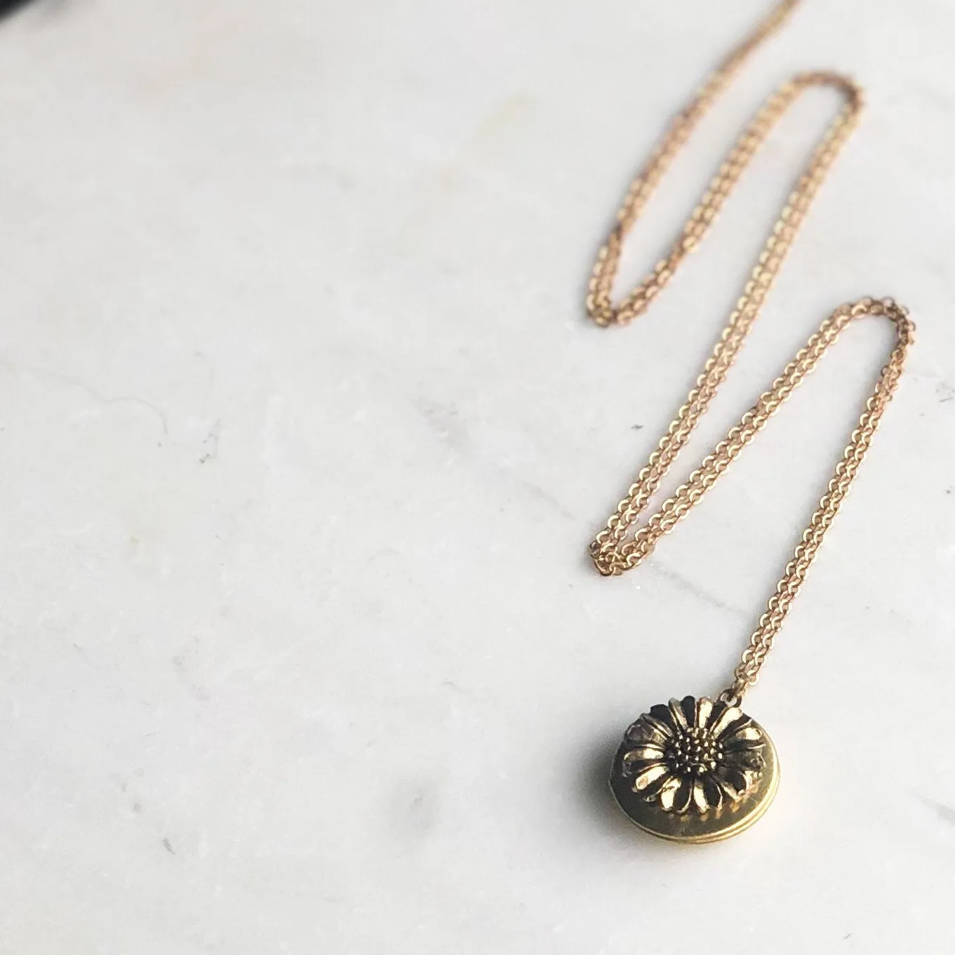 Sunflower Locket Necklace