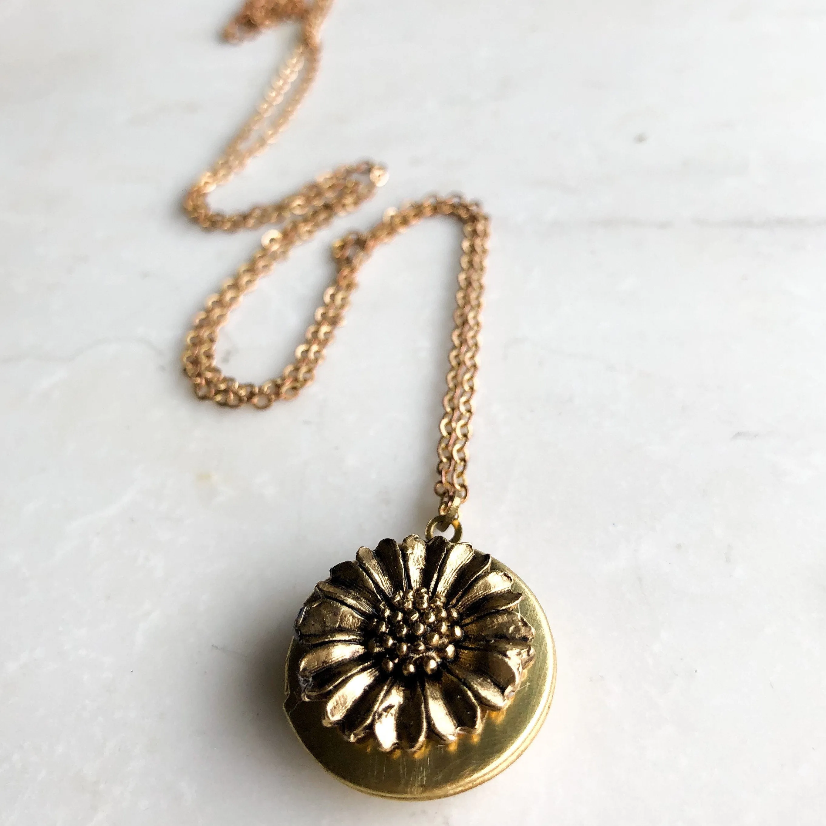 Sunflower Locket Necklace