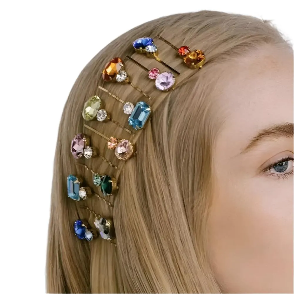 TEEK - 1Pc Colorful Rhinestone Hairpin