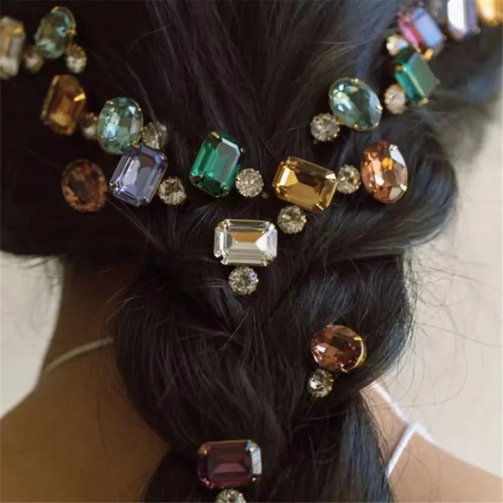 TEEK - 1Pc Colorful Rhinestone Hairpin