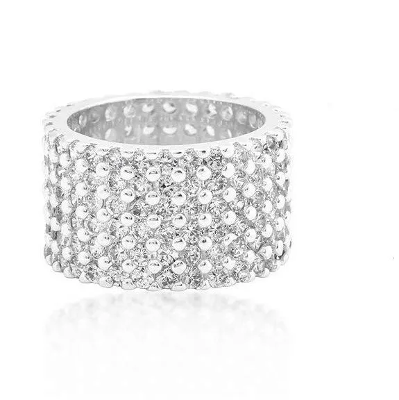 Tina Wide Paved CZ Eternity Band Ring | 22ct