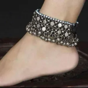 Tribal Anklet Pair With Silver Bells,Tribal Anklets